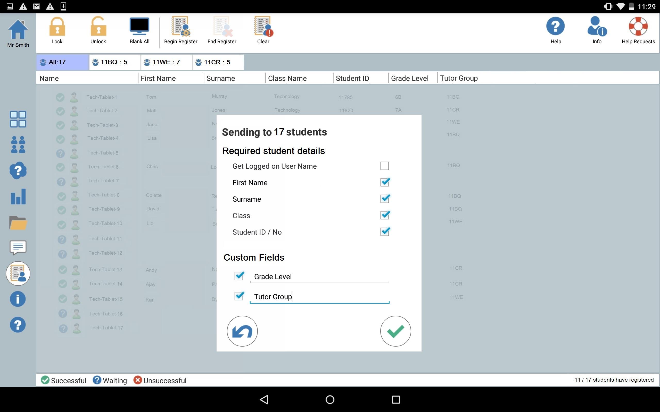 Android Tutor: Create a student register